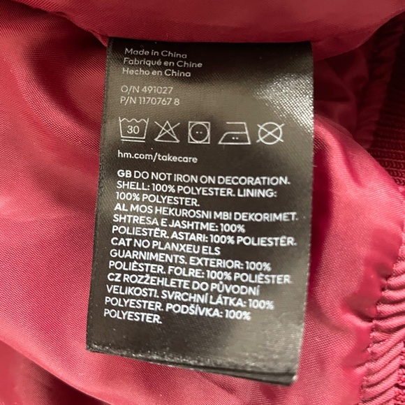 HM Girls Varsity Jacket Sz 18 GR Patch Preppy Letterman Academia Bomber Y2K Coat - Picture 11 of 11